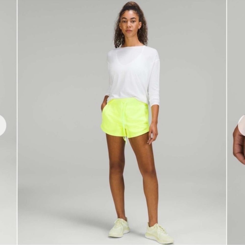 lululemon Inner Glow High-Rise Short 3" Neon Garment Dyed Shorts Size 2